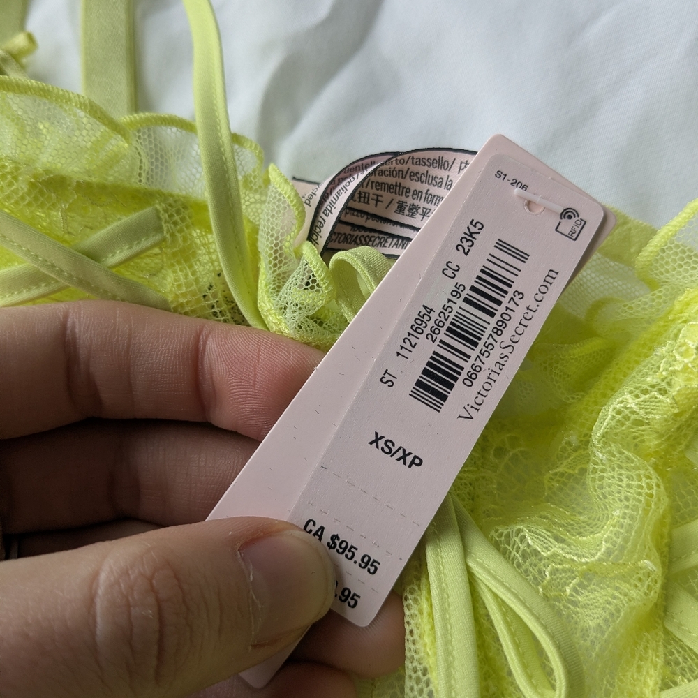 Victoria's Secret Lingerie Bodysuit in Neon Yellow - Picture 4 of 6